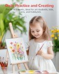 BAKEYBA Canvas Boards for Painting 12 Pack, 8x10 Inch Small Canvas Panels for Kids, 100% Cotton White Blank for Acrylics Oil Watercolor Tempera Paints