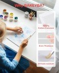 BAKEYBA Canvas Boards for Painting 12 Pack, 8x10 Inch Small Canvas Panels for Kids, 100% Cotton White Blank for Acrylics Oil Watercolor Tempera Paints