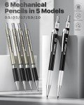STAGEEK 37PCS Art Mechanical Pencil Set, Drafting Pencil 5 Sizes- 0.3, 0.5, 0.7, 0.9MM & 2PCS 2.0MM Mechanical Drawing Pencils with 492PCS Leads (6B 4B 2B HB 2H 4H Color) for Artist Sketching Drawing