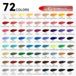 Paul Rubens Oil Pastels Set - 72 Vibrant Colors, Ultra-Soft and Creamy Texture, Easy to Blend for Artists and Beginners - Bullet Head Design for Drawing, Painting, Sketching