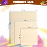 Wood Canvas Boards Unfinished Wooden Panel Boards Paint Pouring Panels for Painting Drawing Home Decor(12 Pieces,3 Sizes)