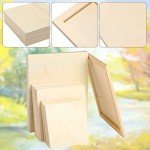 Wood Canvas Boards Unfinished Wooden Panel Boards Paint Pouring Panels for Painting Drawing Home Decor(12 Pieces,3 Sizes)