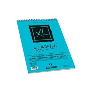 CANSON XL Watercolour 300gsm A5 Paper, Cold Pressed, Spiral Pad Short Side, 30 White Sheets, Ideal for Professional Artists