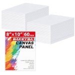 BAKEYBA Canvas Boards for Painting 60 Pack, 8x10 Inch Painting Canvas Panels, 100% Cotton White Blank Art Supplies for Acrylics Oil Watercolor Tempera Paints