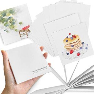 Watercolor Sketchbook,3.9x3.9 Inch Portable Square Mini Watercolor Notebook, 20 Sheets Tearable Watercolor Textured Drawing Papers, 300 GSM (140lb) Art Paper Sketchbook.White