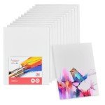 Artlicious Canvas for Painting 12 Packs - 8 x 10” Blank Canvas 100% Cotton Painting Canvas Panels for Acrylic, Oil & Watercolor Paint for Canvas Painting