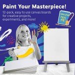 Artlicious Canvas for Painting 12 Packs - 8 x 10” Blank Canvas 100% Cotton Painting Canvas Panels for Acrylic, Oil & Watercolor Paint for Canvas Painting