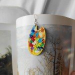 Artist Earrings,Made of real paint Tube,Unique Paint Palette Dangle Earrings for Women Girls Artist Gift,Painter Teacher Art Gifts (Blue paints + palette)