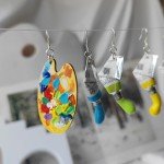 Artist Earrings,Made of real paint Tube,Unique Paint Palette Dangle Earrings for Women Girls Artist Gift,Painter Teacher Art Gifts (Blue paints + palette)