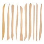 JIYIN 10 Piece Wooden Clay Sculpting Tool, 6'' Double Ended Ceramic Wooden Clay Modeling Sculpture Tool Polymer Pottery Dough Modeling Tool Kit for Cutting Carving Detailing and Smoothing