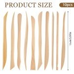 JIYIN 10 Piece Wooden Clay Sculpting Tool, 6'' Double Ended Ceramic Wooden Clay Modeling Sculpture Tool Polymer Pottery Dough Modeling Tool Kit for Cutting Carving Detailing and Smoothing