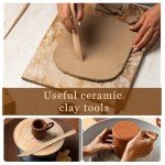 JIYIN 10 Piece Wooden Clay Sculpting Tool, 6'' Double Ended Ceramic Wooden Clay Modeling Sculpture Tool Polymer Pottery Dough Modeling Tool Kit for Cutting Carving Detailing and Smoothing