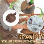 JIYIN 10 Piece Wooden Clay Sculpting Tool, 6'' Double Ended Ceramic Wooden Clay Modeling Sculpture Tool Polymer Pottery Dough Modeling Tool Kit for Cutting Carving Detailing and Smoothing