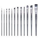 Transon Artist Paint Brush Set of 12 for Watercolor Acrylic Gouache Oil and Tempera Painting
