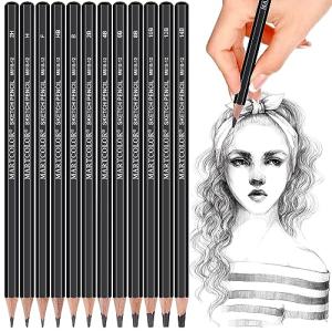 YUANCHENG Professional Drawing Sketching Pencil Set - 12 Pieces,Graphite,(14B - 2H), Graphite Pencils for Drawing, Shading Pencils for Sketching,Artist Pencils for Beginners,Drawing Art