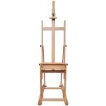 Mont Marte Tilting Studio Wooden Floor Easel. Height Adjustable Extra Large H-Frame Featuring a Large Tilt Range. Castor Wheels Allow Easy Movement and Can Be Locked into Place.