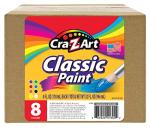 Cra-Z-art Washable Classic Paint Bulk Pack 8ct, Assorted Colors 4oz each bottle, 32oz