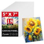 ESRICH 5x7IN Small Canvases for Painting, 18 Pack Mini Canvas Boards 100% Cotton Painting Canvas Primed Acid Free Mini Blank Canvas Panels for Oil Paint,Watercolor,Acrylic Paint,Gouache&Tempera.