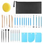 AULEEP Clay Sculpting Tools Kit, 31PCS Air Dry Clay Tool, Polymer Clay Tools, Clay Pottery Carving Tool Set for Miniatures, Figures, Classroom, Pottery Craft, Dotting, Molding, Modeling, Shaping