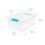 IRIS USA 12 Qt. Plastic Storage Bins Containers with Lids, 4 Pack, Sensory Bin, Craft Storage, Craft Organizers and Storage, Organizing Container for Home, Office and Art Supplies, Stackable, Clear
