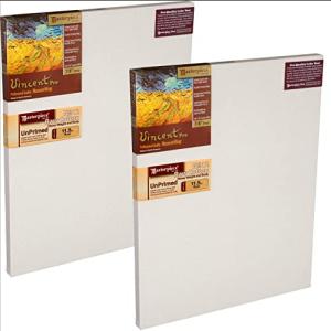 MASTERPIECE Z2VR-0404 Vincent Pro 7/8" Deep Raw Unprimed Heavy Weight #12 Cotton 11.5 oz Stretched Canvas 4" x 4" Natural 2 Pack