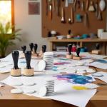 Blending Tool Mini Round Ink Blending Tool Art Supplies for Distressing Blending and More Control of Ink Placement Compact No More Inky Fingers Ink and Versatile Inking Tools Drawing Art Blenders