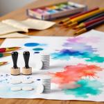 Blending Tool Mini Round Ink Blending Tool Art Supplies for Distressing Blending and More Control of Ink Placement Compact No More Inky Fingers Ink and Versatile Inking Tools Drawing Art Blenders