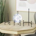 Deco 79 Metal Display Easel Tabletop Easel with Ball Details, Set of 3 Display Stand 12", 10", 8"H, Black