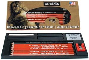 General Pencil Gen15 Charcoal Kit, Multicolor (GEN15)