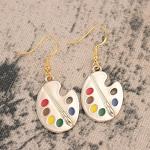 Art Teacher Appreciation Gifts: Earring Painters Palette Jewelry Set Teacher Earrings