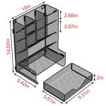 Pen Organizer for Desk, Multi-Functional Desk Organizer, Wall Mount Pen Holder with Drawer for School, Office, Home, Art Supplies, Black