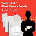 Artlicious Canvases for Painting - Pack of 12, 4 x 4 Inch Blank White Canvas Boards - 100% Cotton Art Panels for Oil, Acrylic & Watercolor Paint