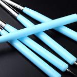 Zuoyou 5 pcs/Set Soft Pottery Clay Tool Silicone & Stainless Steel Two Head Sculpting Polymer Modelling Shaper Art Tools Blue