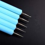 Zuoyou 5 pcs/Set Soft Pottery Clay Tool Silicone & Stainless Steel Two Head Sculpting Polymer Modelling Shaper Art Tools Blue