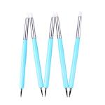 Zuoyou 5 pcs/Set Soft Pottery Clay Tool Silicone & Stainless Steel Two Head Sculpting Polymer Modelling Shaper Art Tools Blue