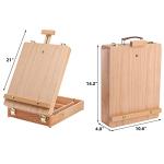 DEAYOU Wood Tabletop Easel Storage Box, Beechwood Portable Sketchbox for Painting, Adjustable Wooden Desktop Drawing Easel Case for Art Supplies, Painters, Adult, Student, Artist, Beginner