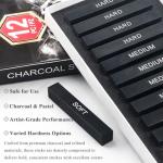 Aenir Compressed Charcoal Sticks Set of 12 – Soft, Medium, Hard Charcoal for Drawing, Sketching & Shading – Art Supplies for Artists, Beginners & Adults