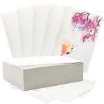 Fyess 120Pcs 100% Rag Cotton White Watercolor Paper 140lb Heavyweight Paper Watercolor Paper Cards Cold Press Paper Bulk Watercolor Drawing Student Artist for Kids,5 x 7 inch