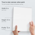 PHOENIX 8x10 Inch Pack of 2 Canvas - Stretched Canvases for Painting, 8 Oz Triple Primed 5/8 Inch Profile 100% Cotton White Blank Framed Canvas for Oil Acrylic & Pouring Art