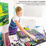 ARTEZA Gouache Paint, Set of 24 Jelly Paints, 1 fl oz (30 mL) Tubs, Opaque Gouache Set for Canvas, Paper, and Wood