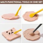 Clay Tools, 18pcs DIY Plastic Pottery Tool Kit for Polymer, Modeling, Air Dry Clay, Sculpting Tools Dotting Ball Stylus Pen for Embossing, Fondant, Crafts, Styling, for Kids and Beginners