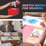 9 x 12 inches Hardcover Sketchbook for Drawing 120 Sheets Spiral Bound Sketch Pad Premium Art Sketchbook Artistic Drawing Painting Writing Paper(68lb/100gsm) for Kids Adults Beginners Artists, Pink