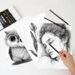 Qionew Professional Sketching Pencil for Drawing,14 Pack, Graphite Pencils, (12B-5H), Art Pencils for Drawing and Shading, Sketching, Ideal for Beginners & Pro Artists