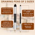 2pcs Artist Blending Sponge Pen, Double-Headed Pastel Blending Pen Sketch Pen Brush Rubbing Sponge Drawing Art Blender Drawing Blender Tool for School Students Beginners Artists(2 Sizes)