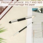 2pcs Artist Blending Sponge Pen, Double-Headed Pastel Blending Pen Sketch Pen Brush Rubbing Sponge Drawing Art Blender Drawing Blender Tool for School Students Beginners Artists(2 Sizes)