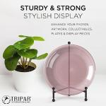 TRIPAR Modern Tripod Easel Display, Black Finish - Lightweight & Durable Design - Perfect for Displaying Decorative Pictures, Artwork, Plates, Tiles, & More (12 Inch)