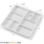 MEEDEN 8-Well Ceramic Artist Paint Palette, Square Porcelain Watercolor Palette, White Ceramic Mixing Tray for Gouache Painting, Oil Painting, Acrylic Painting & Tempera Painting, 7"× 7"× 0.9"