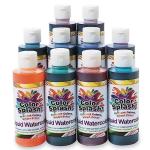 S&S Worldwide Color Splash! Liquid Watercolor Paint, 10 Vivid Colors, 8-oz Flip-Top Bottles, for All Watercolor Painting, Use to Tint Slime, Clay, Glue, Shaving Cream, Non-Toxic., Multicolor