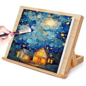 Easel for Painting - Tabletop Easel Stand, Adjustable Angle Art Wooden Easels for Painting, Canvases, Books, Artwork Displays Etc,13 4/5 Inches by 11 2/5 Inches
