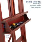 VISWIN Extended Large H-Frame Easel for Painting, Adjustable Beech Wood Artist Easel Stand with 4 Wheels & Storage Tray, Foldable Art Easel Floor for Adults, Hold Canvas up to 93" - W